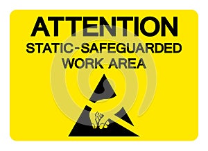 Attention Static Safeguarded Work Area Symbol Sign, Vector Illustration, Isolated On White Background Label .EPS10
