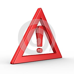Attention. traffic sign on white background