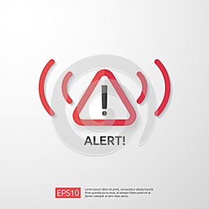 attention warning attacker alert sign with exclamation mark. beware alertness of internet danger symbol. shield line icon for VPN