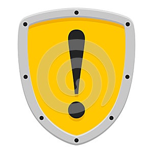 Attention Warning Flat Shield on White