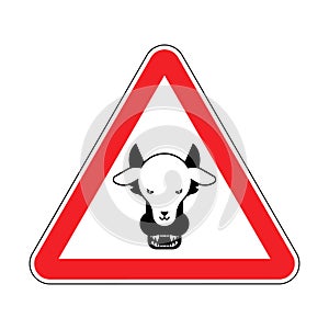 Attention Wolf in sheep`s clothing. Warning red road sign. Caution Hypocrite. Danger Trickster and liar