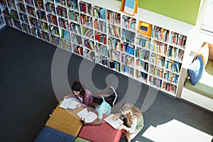 Attentive students studying in library