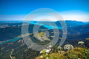 Attersee lake view from Schafber peak