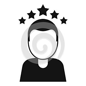 Attestation rating icon, simple style