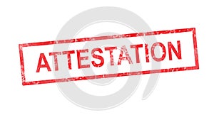 Attestation in red rectangular stamp