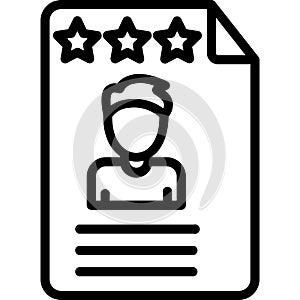 Attested Document Outline Vector Icon that can easily edit or modify .