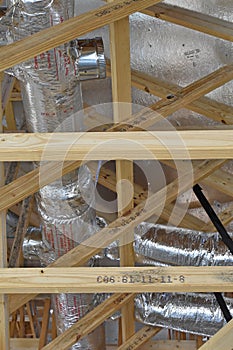 Residential home construction attic view photo