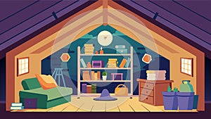 The attic was more than just a storage space it was a sanctuary of cherished moments and beloved ancestors.. Vector photo