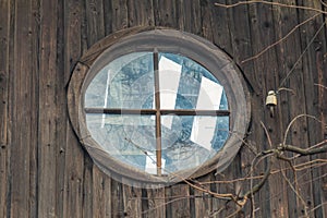 Attic window in a deserted house