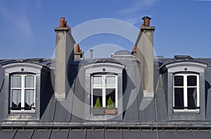 Attic windows in Paris.