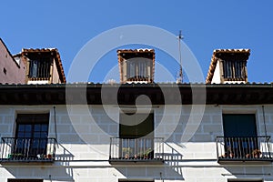 Attics in an old apartment building in the center of Madrid photo