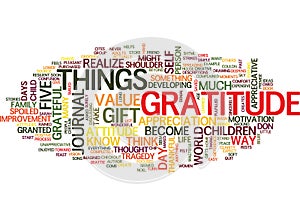 Attitudes And Gratitude Word Cloud Concept photo