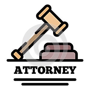 Attorney icon color outline vector