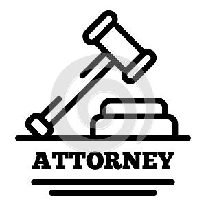 Attorney icon, outline style
