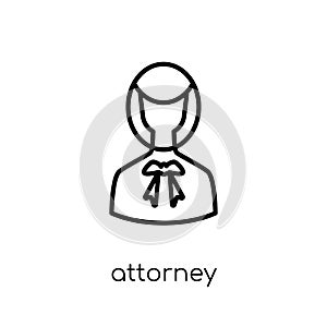 attorney icon. Trendy modern flat linear vector attorney icon on