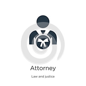 Attorney icon vector. Trendy flat attorney icon from law and justice collection isolated on white background. Vector illustration