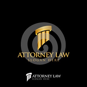 Attorney law pillar logo icon design template vector illustration