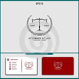 attorney logo vector design of justice vector illustration photo