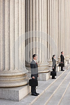 Attorneys Waiting On Courthouse Steps