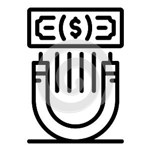 Attract money icon, outline style