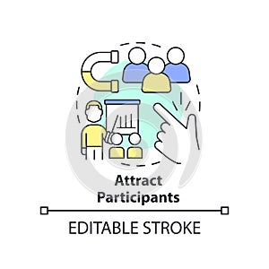 Attract participants concept icon