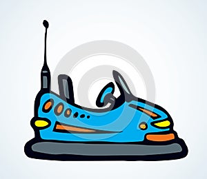 Attraction cars. Vector doodle symbol