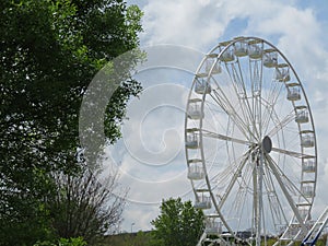 Attraction of fair turns and turns fun thrill illusion photo