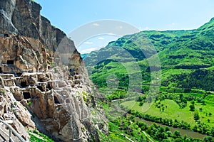 attraction of Georgia - the cave city of Vardzia, carved