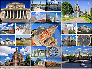 Attractions of Moscow, Russia (collage)