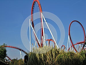 Attractions in park Port Aventura Spain