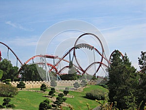 Attractions in park Port Aventura Spain