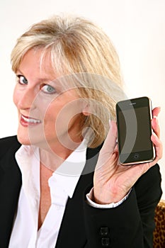 Attractive 40 Something Woman with Cellphone