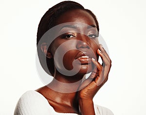 Attractive african american woman closeup portrait