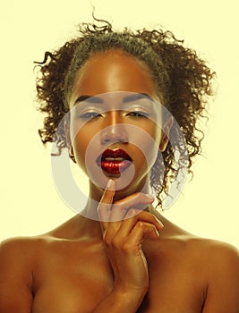 Attractive african american woman closeup portrait