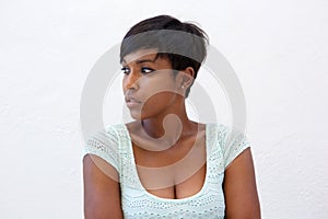 Attractive african american woman with short hairstyle