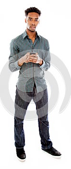 Attractive afro-american man posing in studio