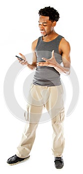 Attractive afro-american man posing in studio