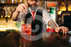 Attractive alcoholic drink preparation show