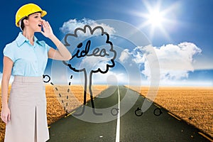 Attractive architect yelling