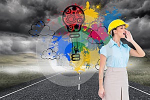 Attractive architect yelling