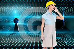 Attractive architect yelling