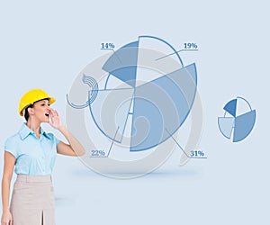 Attractive architect yelling