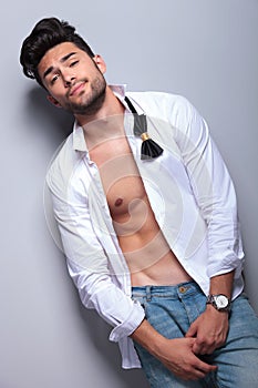 Attractive arrogant young man