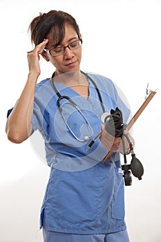 Attractive asian filipino nurse doctor