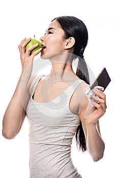 Attractive Asian woman opting for a healthy diet