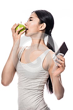 Attractive Asian woman opting for a healthy diet photo