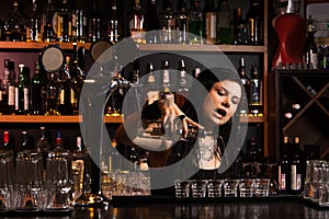 Attractive bartender