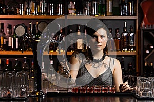 Attractive bartender