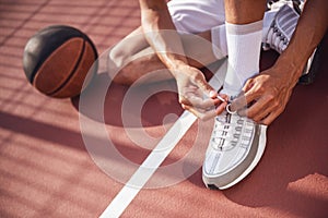 Attractive basketball player