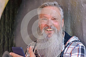Attractive bearded man with a vivacious smile
